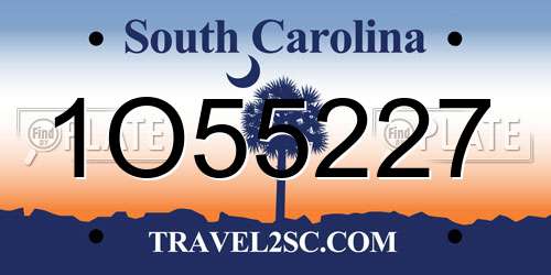1O55227 South Carolina License Plate