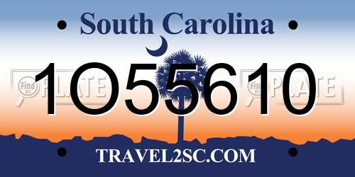 1O55610 South Carolina License Plate