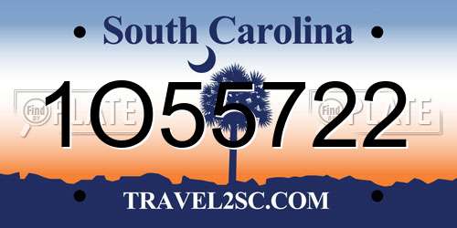 1O55722 South Carolina License Plate
