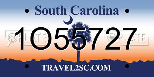 1O55727 South Carolina License Plate