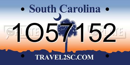 1O57152 South Carolina License Plate