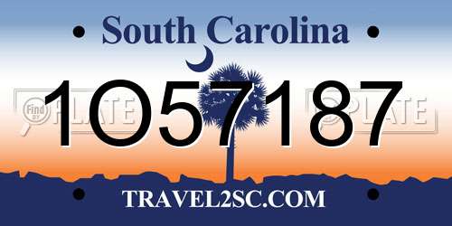 1O57187 South Carolina License Plate