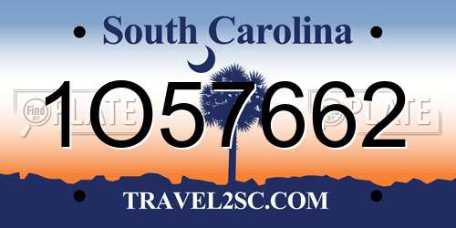 1O57662 South Carolina License Plate