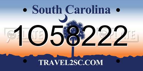 1O58222 South Carolina License Plate