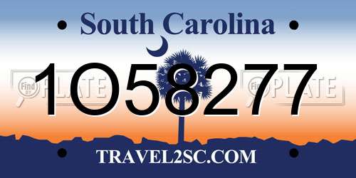 1O58277 South Carolina License Plate