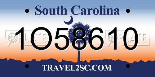 1O58610 South Carolina License Plate