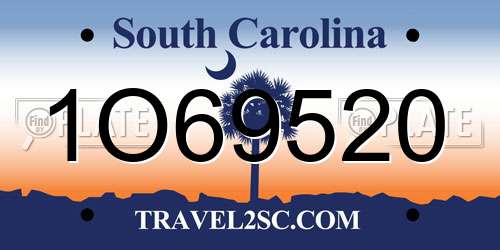 1O69520 South Carolina License Plate