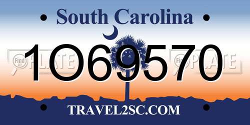 1O69570 South Carolina License Plate