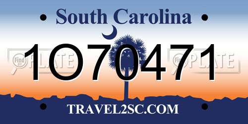 1O70471 South Carolina License Plate