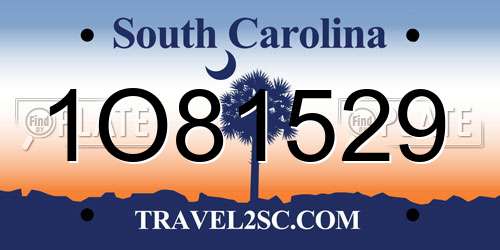 1O81529 South Carolina License Plate
