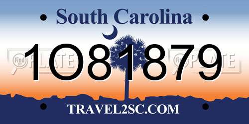 1O81879 South Carolina License Plate