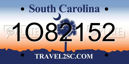 1O82152 South Carolina License Plate