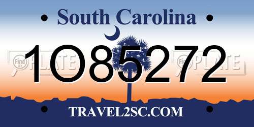 1O85272 South Carolina License Plate