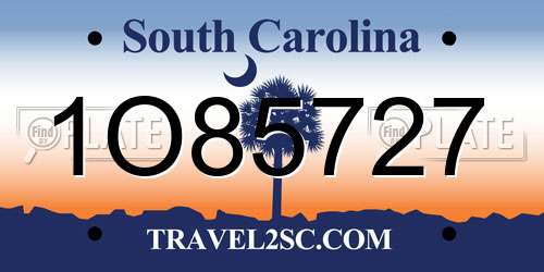 1O85727 South Carolina License Plate