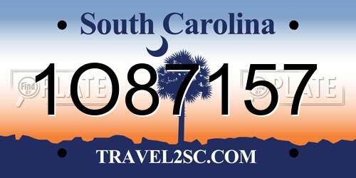 1O87157 South Carolina License Plate
