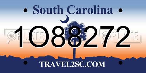 1O88272 South Carolina License Plate