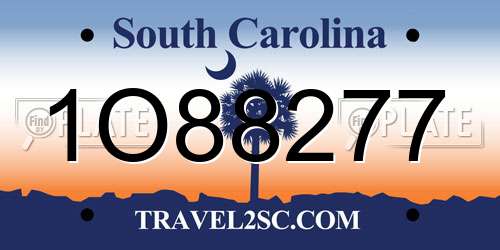 1O88277 South Carolina License Plate