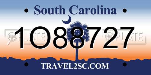 1O88727 South Carolina License Plate