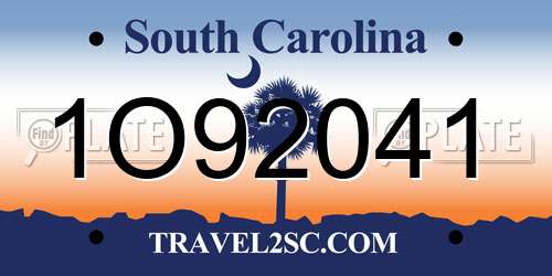 1O92041 South Carolina License Plate