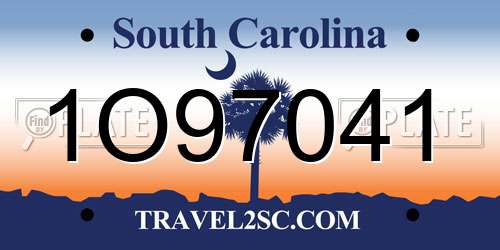 1O97041 South Carolina License Plate