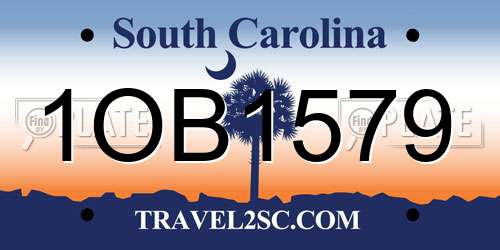 1OB1579 South Carolina License Plate