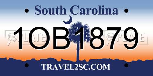 1OB1879 South Carolina License Plate