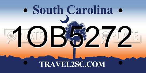 1OB5272 South Carolina License Plate