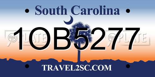 1OB5277 South Carolina License Plate