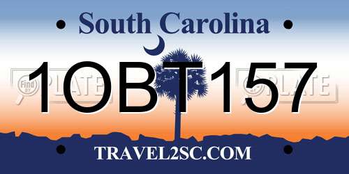 1OBT157 South Carolina License Plate