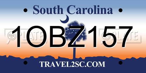 1OBZ157 South Carolina License Plate
