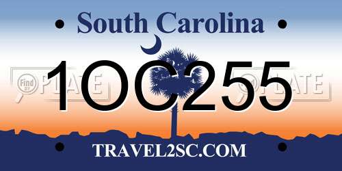 1OC255 South Carolina License Plate