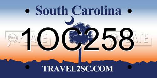1OC258 South Carolina License Plate