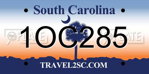 1OC285 South Carolina License Plate