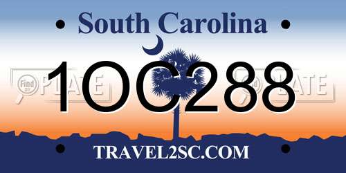 1OC288 South Carolina License Plate