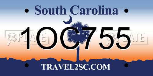 1OC755 South Carolina License Plate