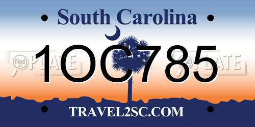 1OC785 South Carolina License Plate