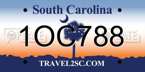 1OC788 South Carolina License Plate