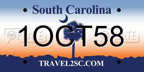 1OCT58 South Carolina License Plate