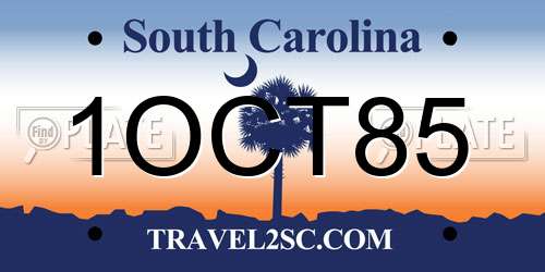 1OCT85 South Carolina License Plate