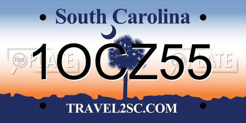 1OCZ55 South Carolina License Plate