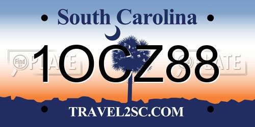 1OCZ88 South Carolina License Plate