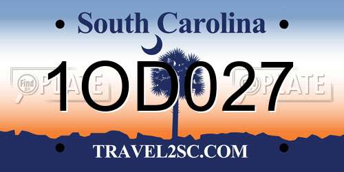 1OD027 South Carolina License Plate