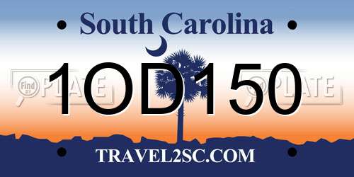 1OD150 South Carolina License Plate