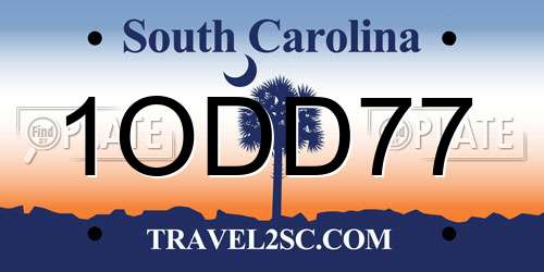 1ODD77 South Carolina License Plate