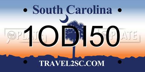 1ODI50 South Carolina License Plate