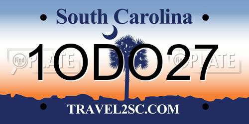 1ODO27 South Carolina License Plate