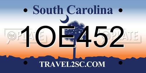 1OE452 South Carolina License Plate