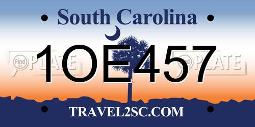 1OE457 South Carolina License Plate