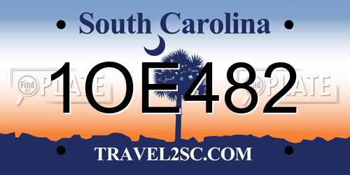 1OE482 South Carolina License Plate