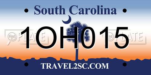 1OH015 South Carolina License Plate